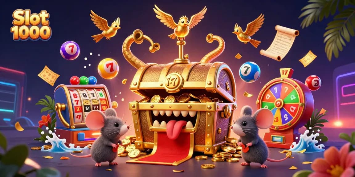 Spin the Slot 1000 reels for stunning jackpots and thrilling wins in this vibrant casino scene.