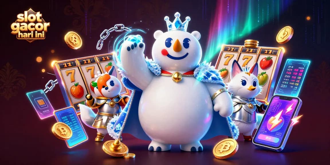 Spin the reels with slot gacor hari ini, featuring vibrant 3D characters and casino elements for epic wins