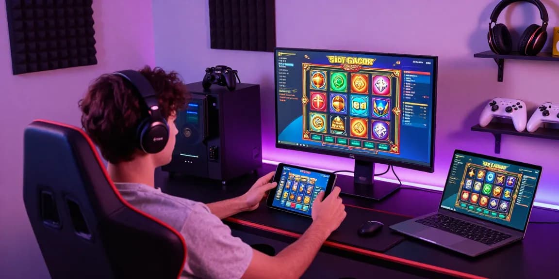 Pengalaman bermain SLOT GACOR di berbagai perangkat dengan suasana gaming modern.