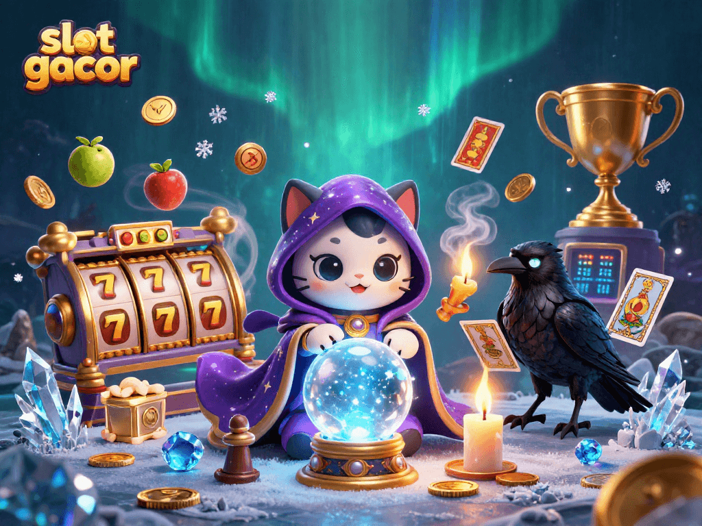 Experience captivating slot gacor excitement with a mystic cat and dazzling gaming elements.