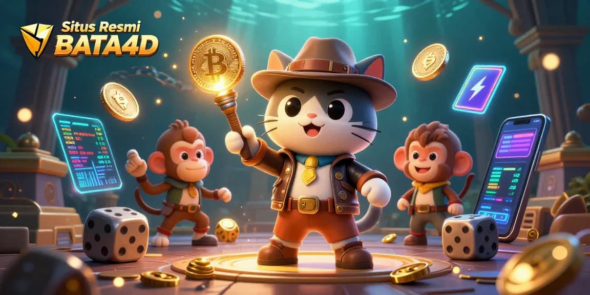 Situs Resmi BATA4D menampilkan kucing arkeolog dengan kostum menjelajahi artefak kasino berharga