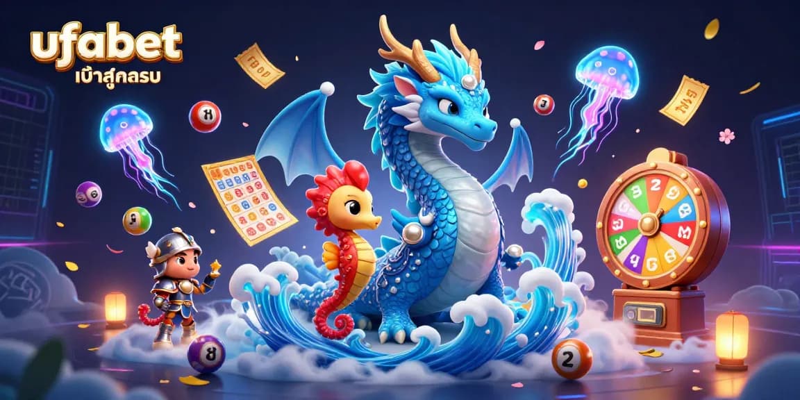 Experience ufabet เข้าสู่ระบบ with majestic dragon and seahorse knight amidst dynamic gaming elements.