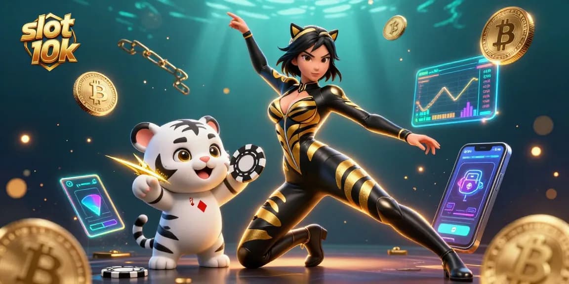 Experience excitement with slot 10k illustrations featuring stunning characters in a vibrant casino scene.