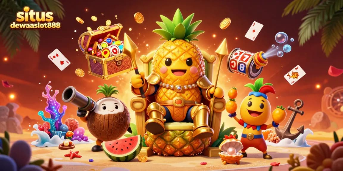 Situs dewataslot888 menghadirkan ilustrasi kasino 3D yang dinamis dengan karakter menarik.