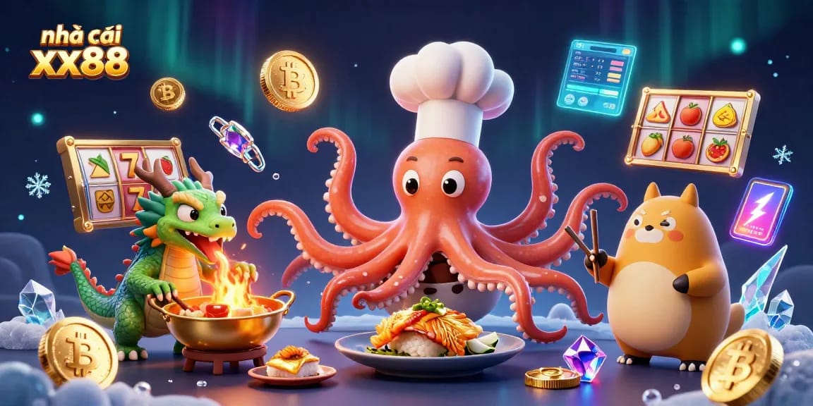 Bet big at nhà cái xx88 with vibrant characters and exciting casino games in a colorful digital scene.