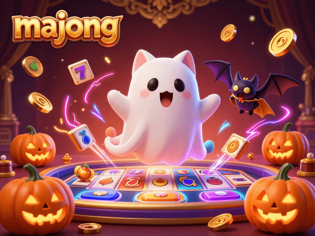 Engage with the majong slot experience featuring friendly ghost cat and immersive game elements.