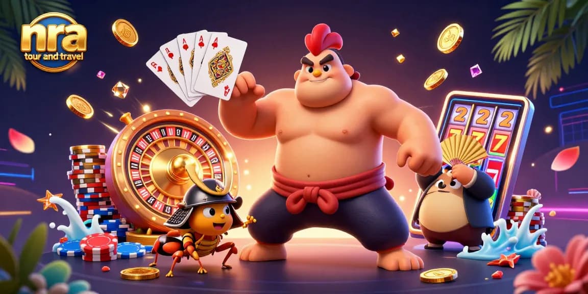 Experience thrilling gameplay visuals with nra tour and travel in this dynamic casino illustration.