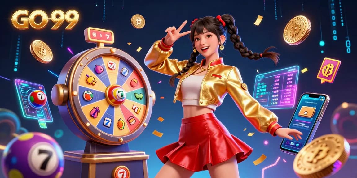 Engage with GO 99's thrilling casino experience featuring vibrant symbols, spinning reels, and immersive graphics.