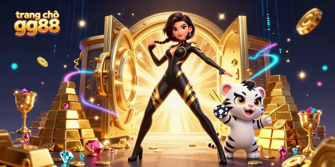 Experience gaming excitement with trang chủ gg88 featuring a thrilling 3D casino scene with dynamic characters and vibrant elements.