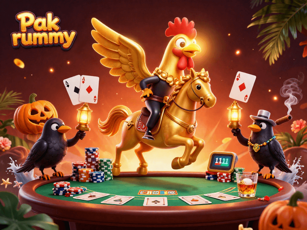 Experience thrilling Pak rummy action in a magical casino setting with vibrant characters and dynamic gameplay.