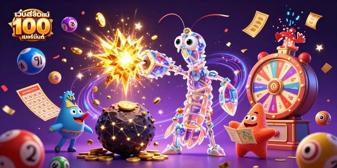 Win big with เว็บสล็อต แท้ 100 เปอร์เซ็นต์ as the mantis shrimp punches treasure from the asteroid.