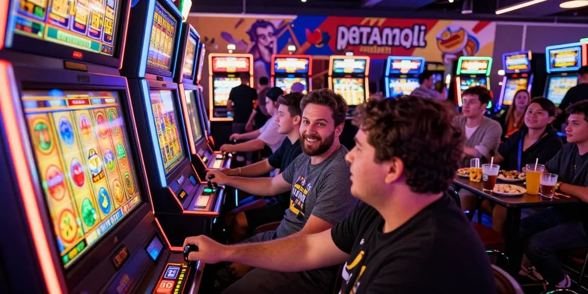 Slot gacor yang menarik di kasino Vegas123 dengan pemain bahagia.