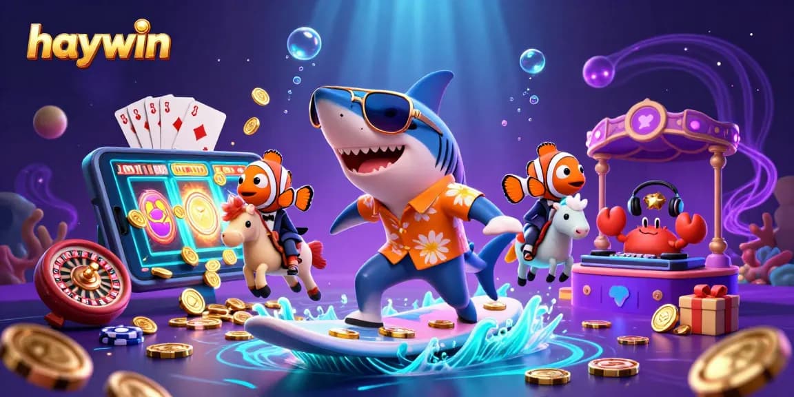Experience thrilling gameplay with haywin as a shark, clownfish, and crab dive into casino action!