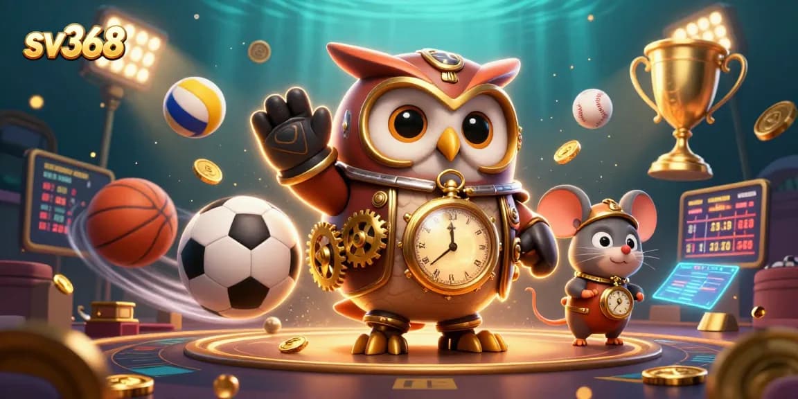 Betting big with sv368 in a vibrant 3D casino filled with dynamic sports elements.