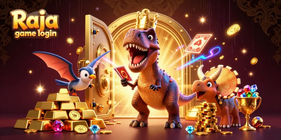 Experience thrilling gameplay with Raja game login in an animated casino adventure featuring vibrant characters and rich treasures.