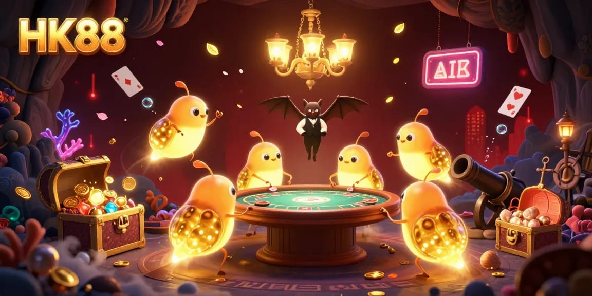 Enjoy thrilling gambling at HK88, where glowing creatures light the casino experience.
