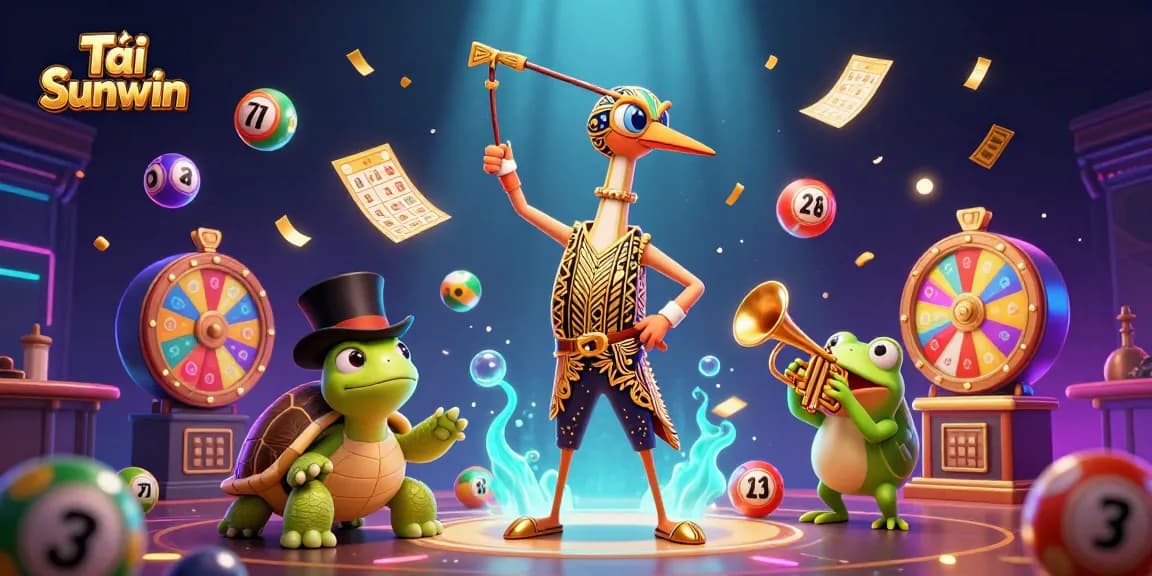 Tải Sunwin and win big with this vibrant, lively 3D casino illustration showcasing exciting game elements