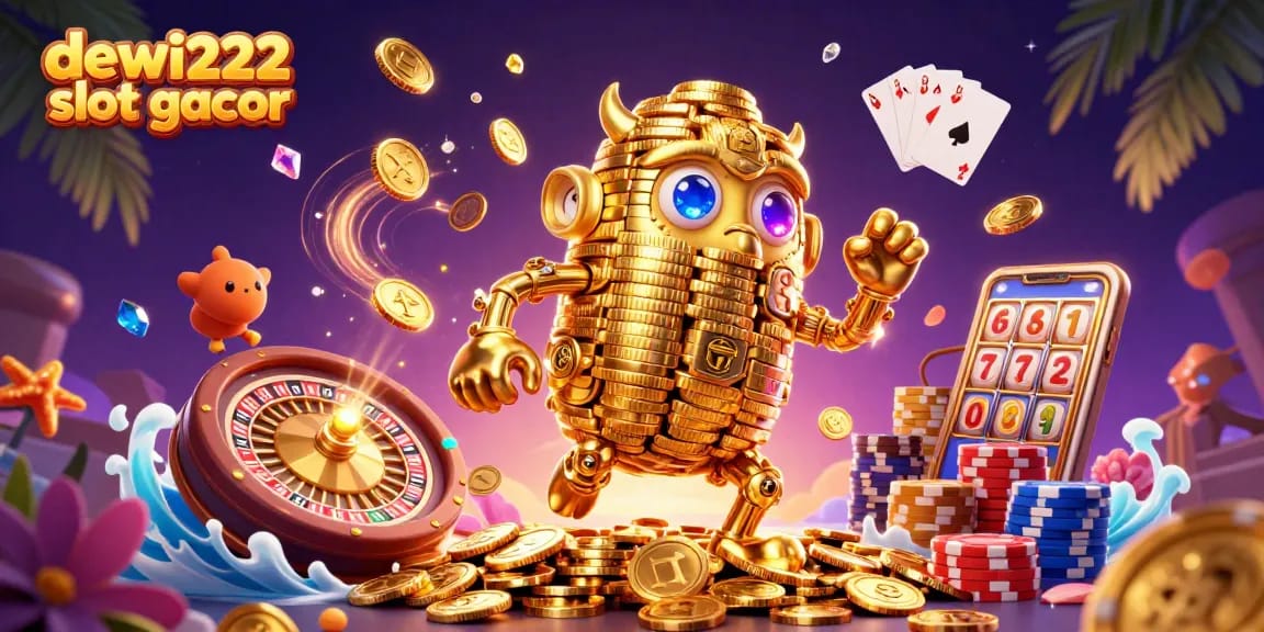 Menangkan jackpot dengan dewi222 slot gacor yang menampilkan karakter golem emas dan elemen permainan kasino yang memukau.