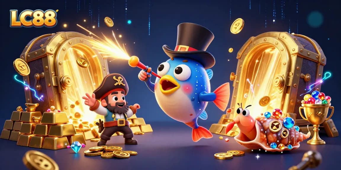 Experience the thrill of winning at LC88, where golden coins and treasures await in a vibrant casino world.