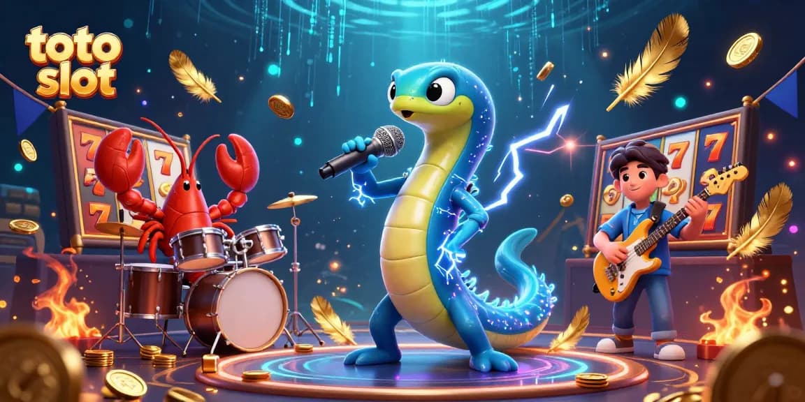 Experience thrilling toto slot fun with an electric eel DJ and underwater themed casino.