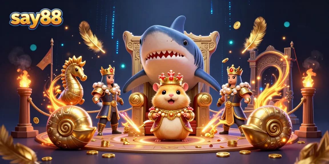 Experience action on say88 as a golden hamster king rules over a vibrant casino world with dynamic betting elements.