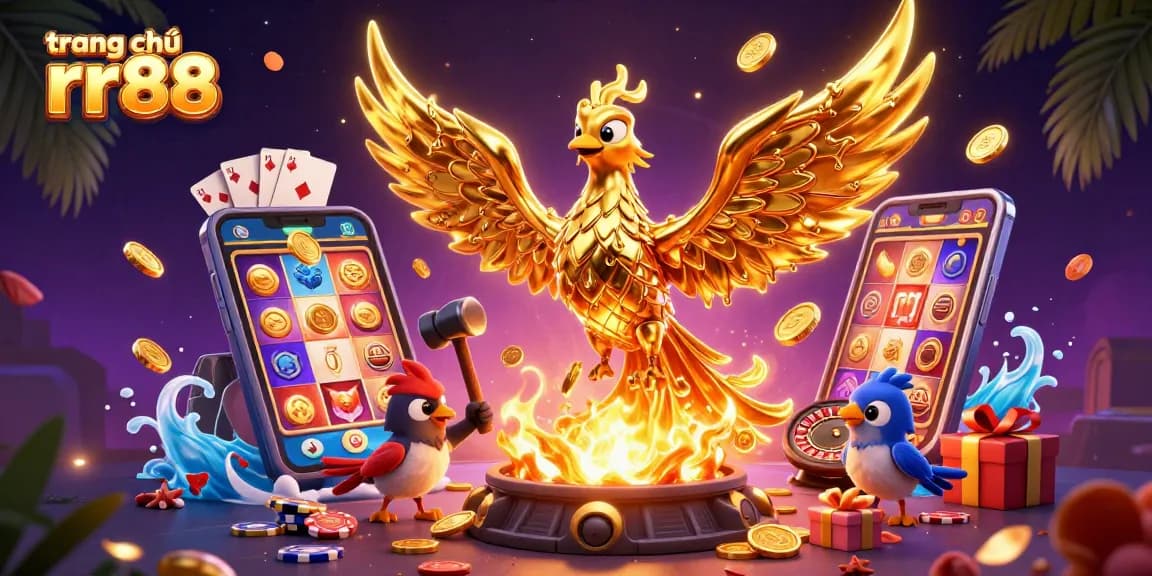 Engage with exciting gameplay at trang chủ rr88 with a vibrant 3D illustration of casino fun!