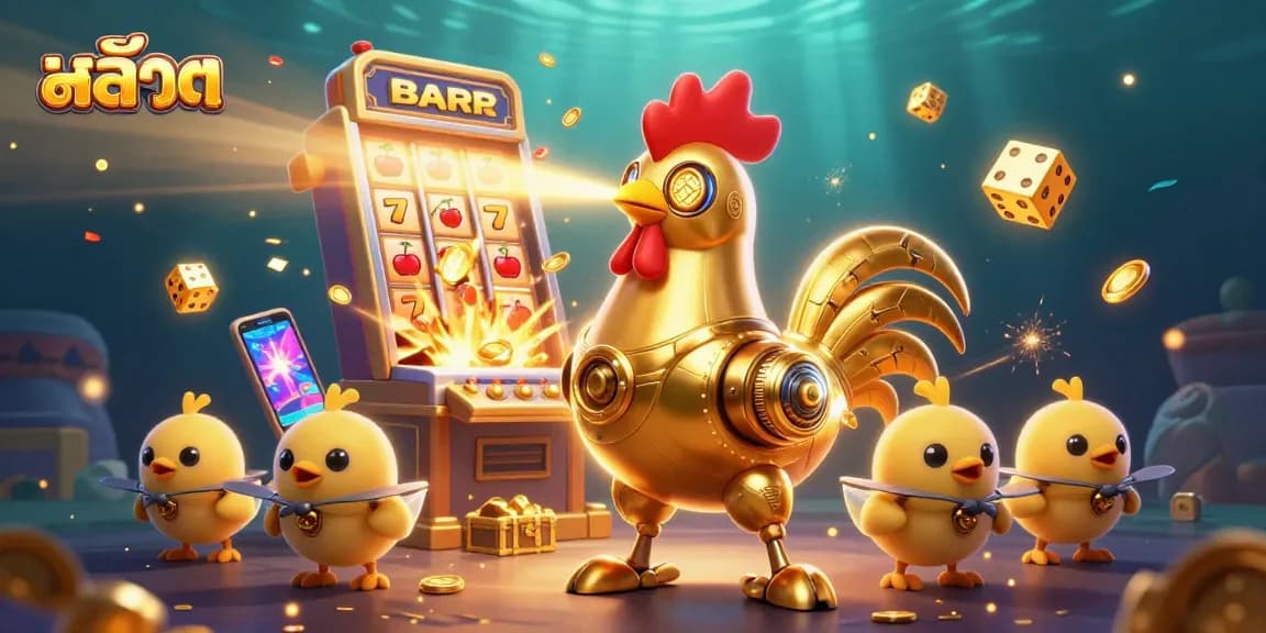 Menangkan jackpot besar dengan Slot dalam ilustrasi 3D yang penuh warna dan detail menarik.