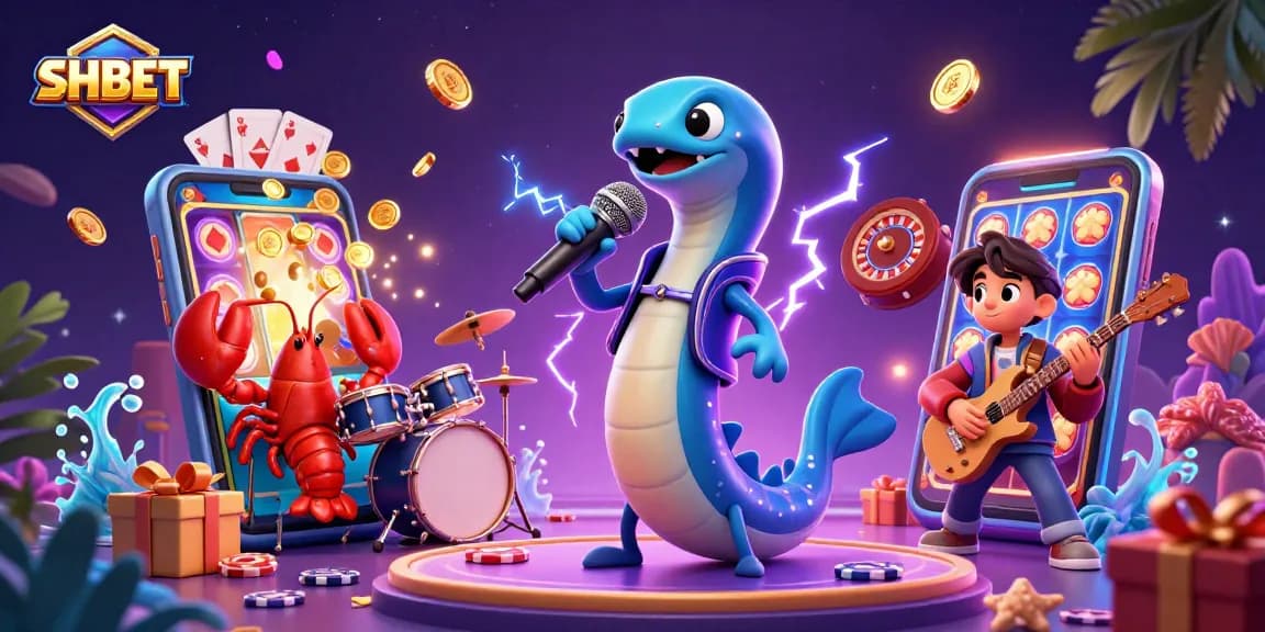 SHBET brings excitement as the electric eel DJ collaborates with a lobster drummer and seahorse guitarist in an underwater casino