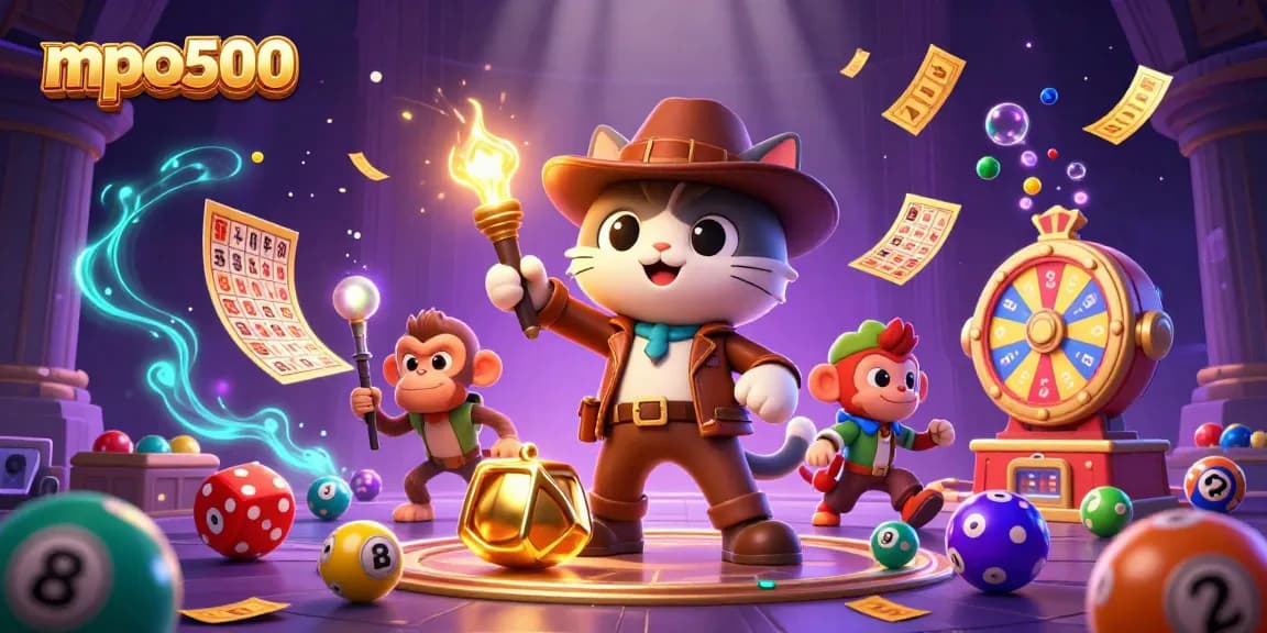 Engage in thrilling gambling at mpo500 with an explorer cat and monkey uncovering casino treasures.