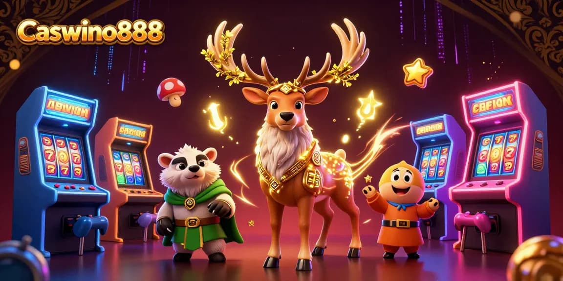 Play at Caswino888 and win with dynamic casino elements in this vibrant 3D scene.