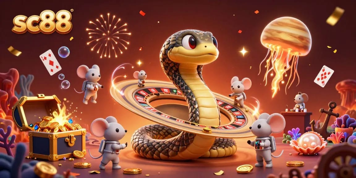 Watch tiny astronaut mice gamble at the sc88 roulette wheel with vibrant cosmic visuals.