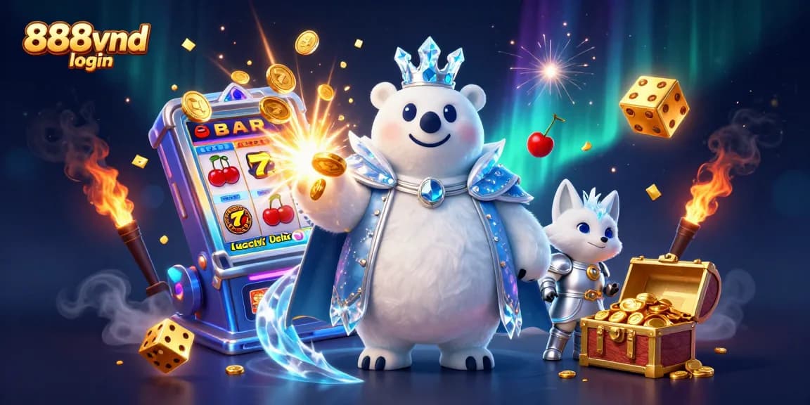 Experience the thrill of 888vnd login with exciting jackpots, slot machines, and dynamic casino illustrations.
