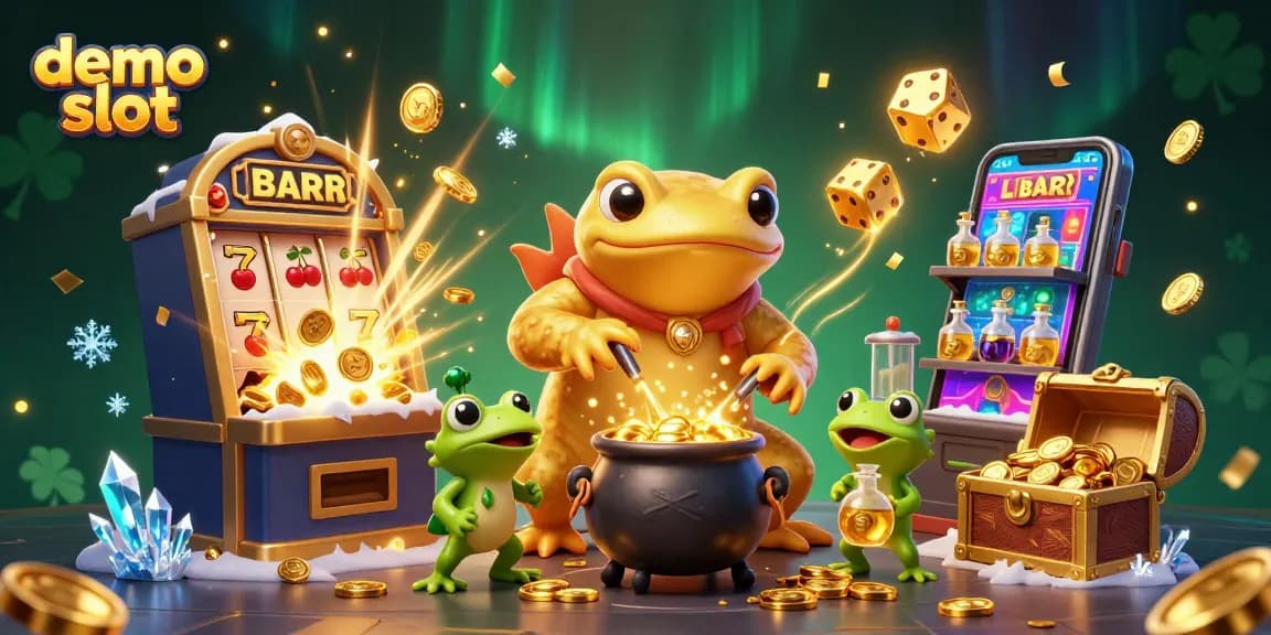 Experience the excitement of demo slot games with vibrant visuals, featuring engaging characters and casino elements.