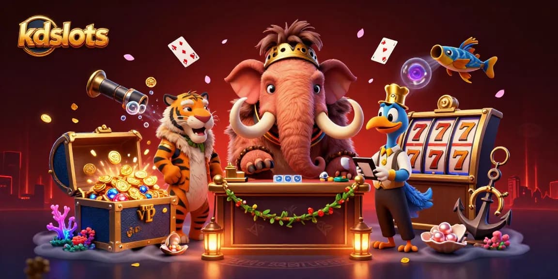 Experience exciting gameplay with kdslots at a vibrant casino featuring cartoon animals and rich game elements.