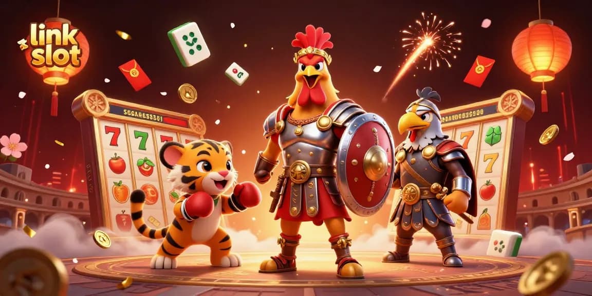 Experience winning strategies in link slot gaming with vibrant 3D characters and dynamic casino elements.