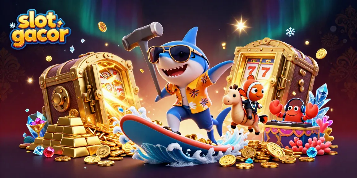 Experience thrilling slot gacor action with dynamic 3D characters amidst glittering treasures