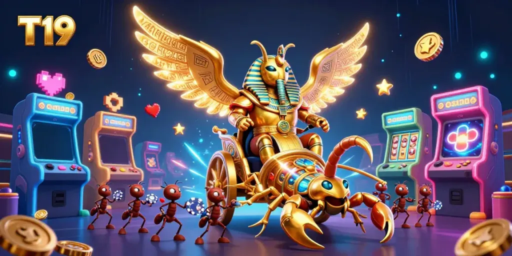 Experience the thrills of T19 with dynamic casino elements and colorful 3D characters.