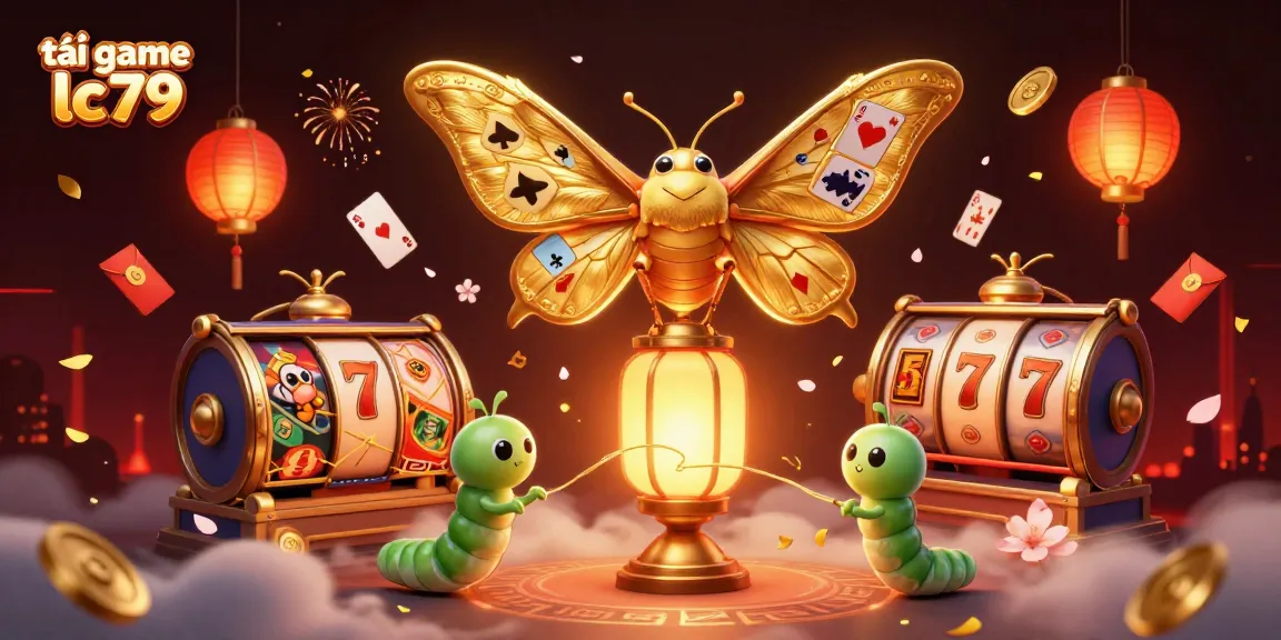 Tải game lc79 với hiệu ứng slot sống động, mô phỏng một bầu không khí casino sôi động.