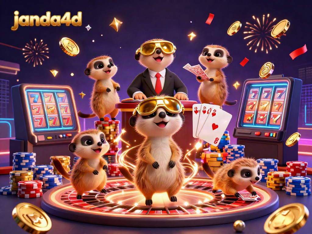 Melihat janda4d di kasino yang dipenuhi koin emas dan karakter lucu.