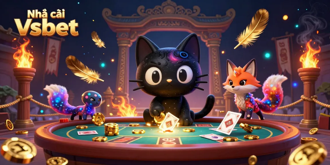 Experience the magical casino charm with Nhà cái Vsbet as cosmic characters draw in golden chips.