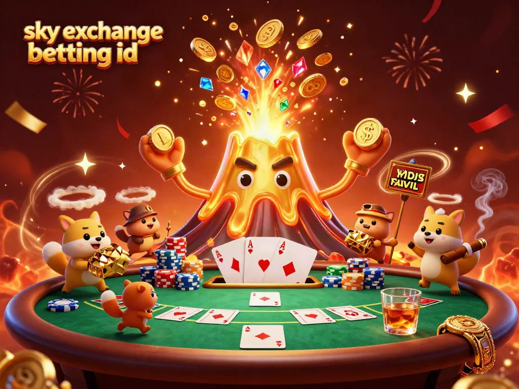 Experience the thrill of sky exchange betting id with vibrant casino elements in a dynamic 3D scene.