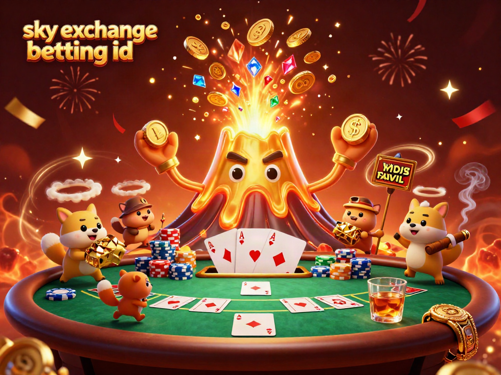 Experience the thrill of sky exchange betting id with vibrant casino elements in a dynamic 3D scene.