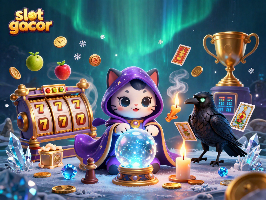 Experience captivating slot gacor excitement with a mystic cat and dazzling gaming elements.