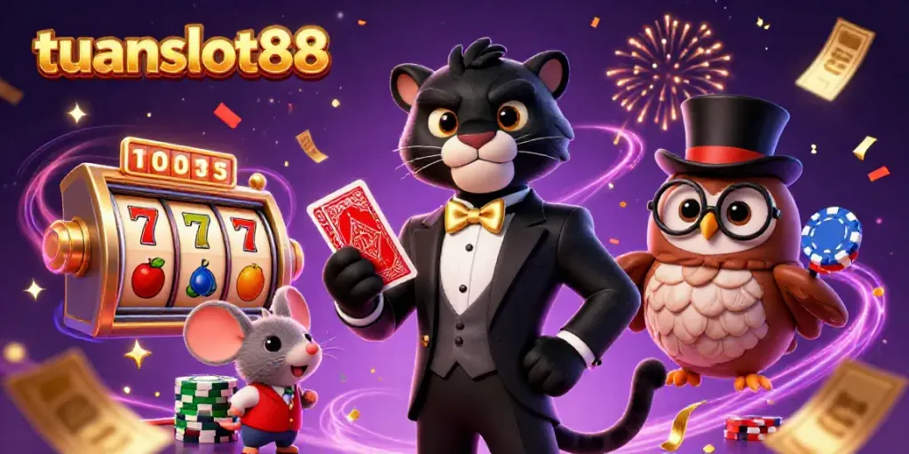 Tuanslot88 menghadirkan aksi penuh keberuntungan di slot dengan panther, burung hantu, dan tikus.