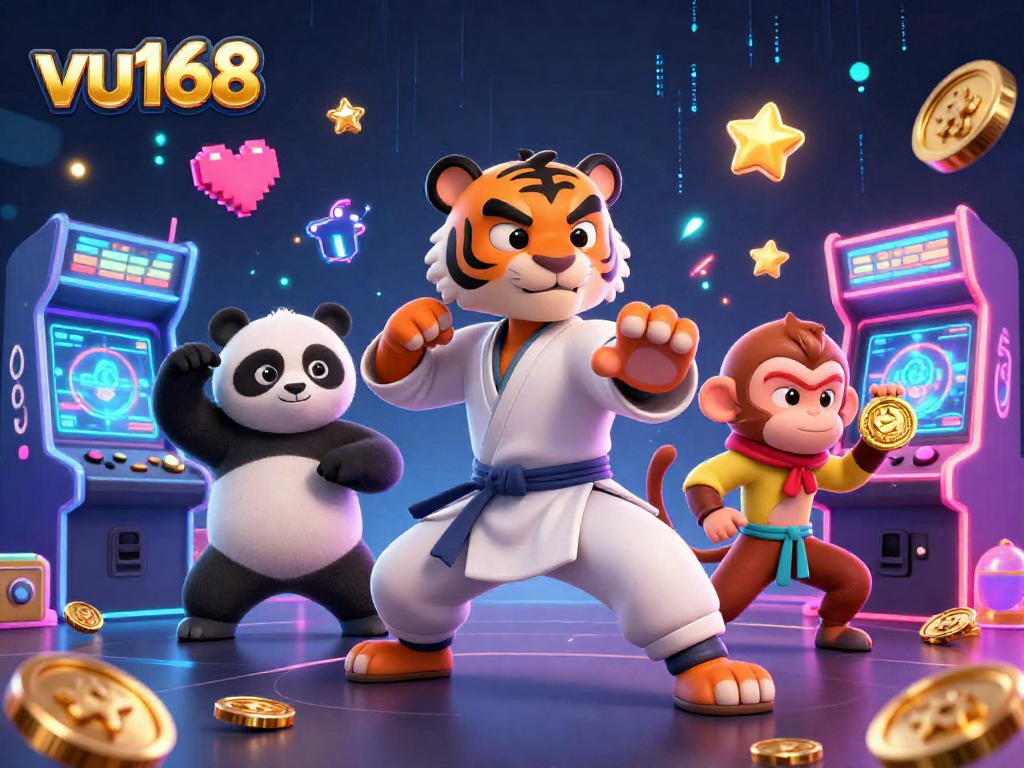 Engage with exciting slots at vu168, featuring vibrant 3D designs and lively characters.