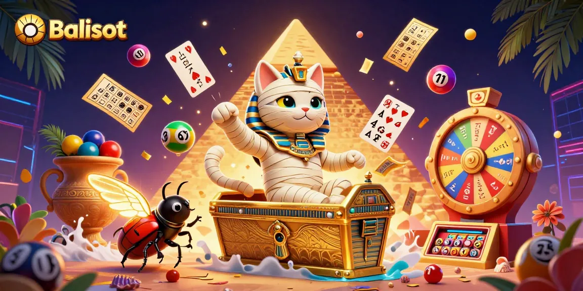 Balislot brings high-stakes excitement with stunning 3D visuals of a mummy cat and casino treasures.