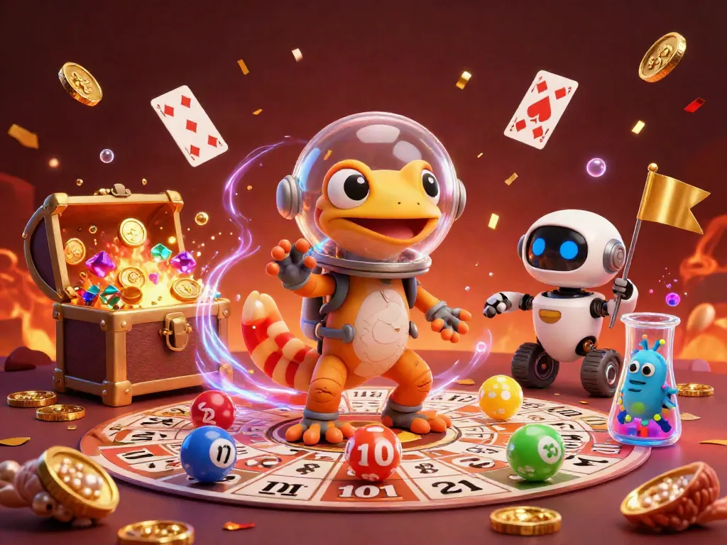 Experience the Bingo 101 game in a vibrant Martian scene with colorful bingo cards and confetti.