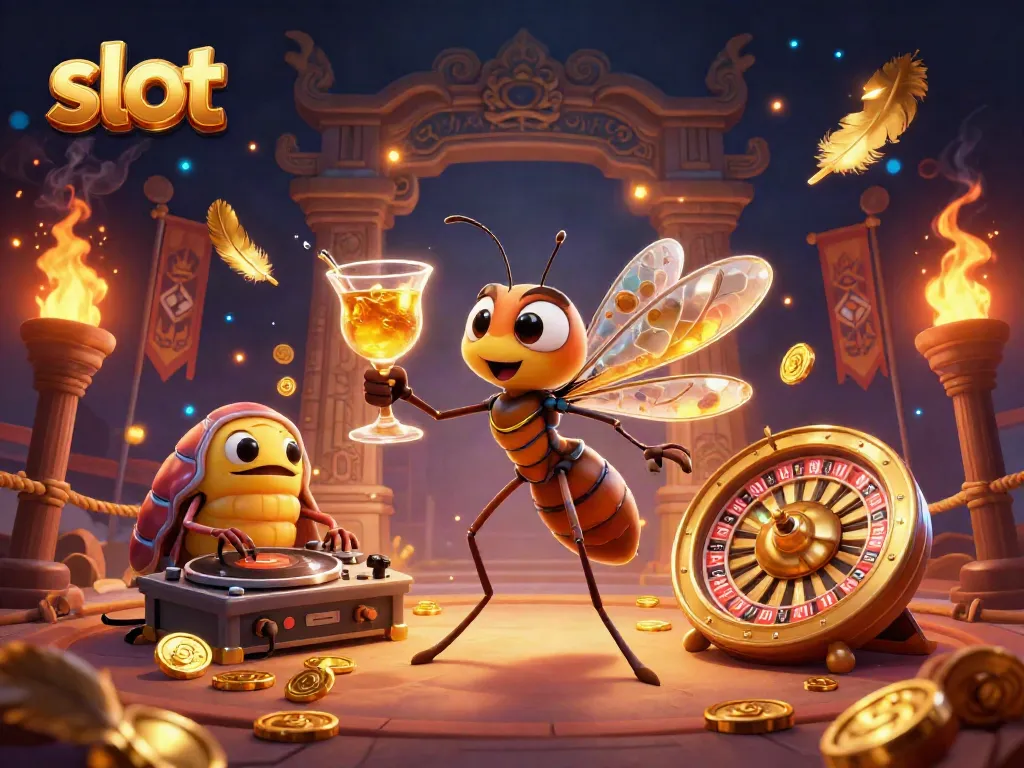 Engaging casino mascot slot illustration featuring vivid characters and dynamic gaming elements.