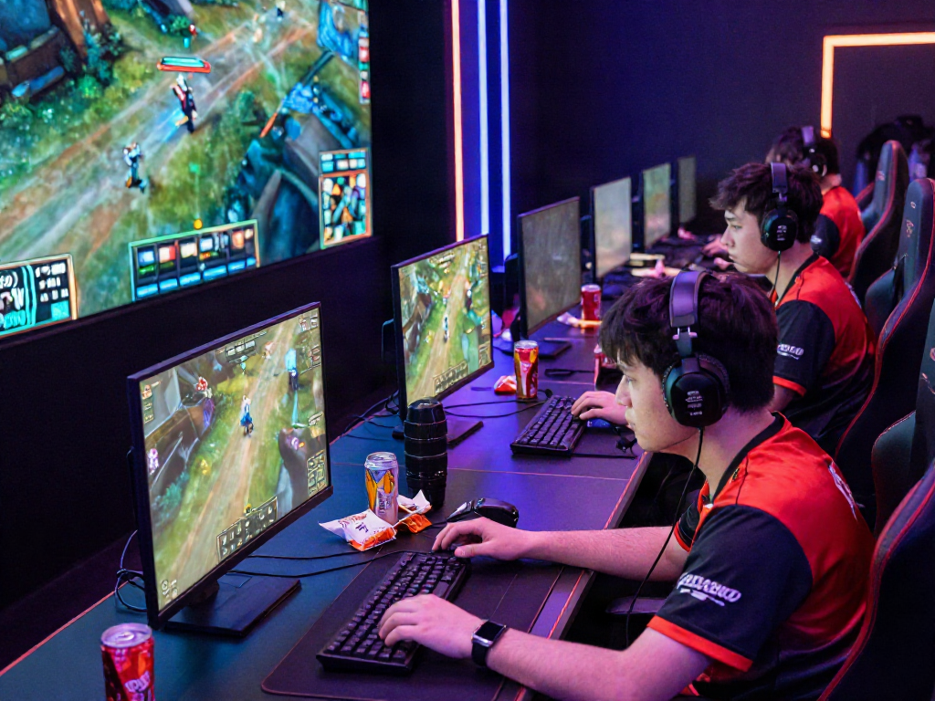 Players strategizing in a competitive gaming tournament showcasing qris slot gameplay.