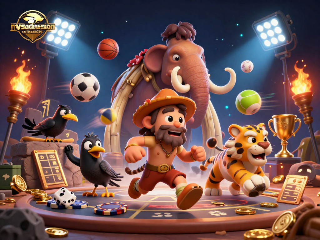 Aviator game promotion showcasing nvsadmissionclasssix with dynamic 3D characters and vibrant casino elements